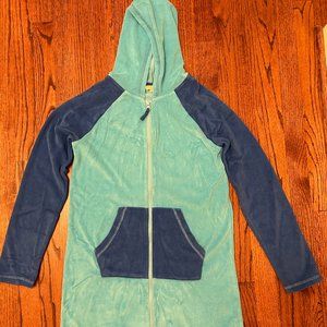 NWOT Lands' End Kids Terry Zip Up Hooded Cover Up Dress